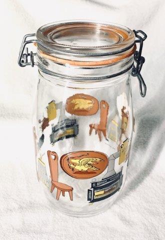 Vintage Arc D'France Glass Kitchen Canister (1 of 1)