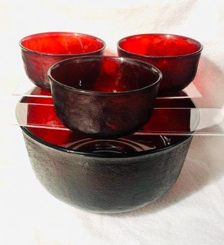 Vintage Ruby Red Serving Bowl (1 of 1)