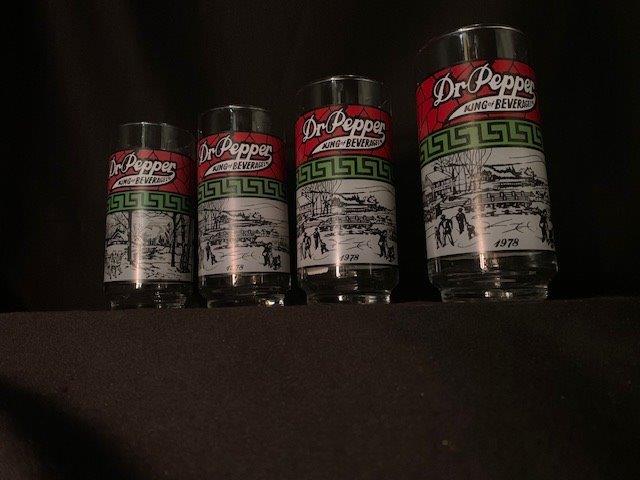 Vintage collectable Dr Pepper Drinking Glasses set (1 of 1)