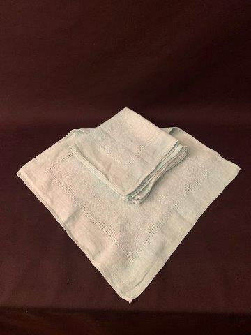 Green Cloth Napkins: 5 Sea Foam Green Soft cloth napkins with stitched design 12x12 inches