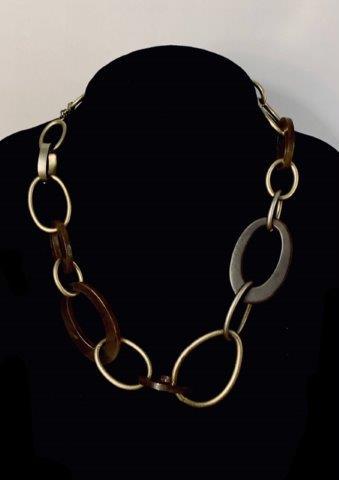 Lucite Metal Link Necklace Jones New York (1 of 1)