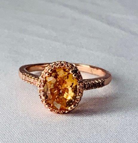 Rose Gold and Citrine Cocktail Ring (1 of 3)