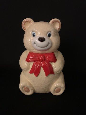 Vintage Teddy Bear Cookie Jar: Adorable Vintage Teddy bear cookie jar. ___ inches tall. Has small chip on inside of lid (cannot be seen)