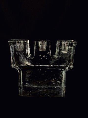 Large single 3 candle candelabra: Beautiful glass 3 candle holders 5 inches tall