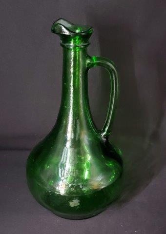 Vintage Green Glass Jug Pitcher (1 of 1)