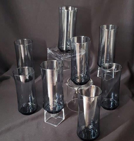 Vintage Mid Century Smoked Blue Tea Glass Set (1 of 1)