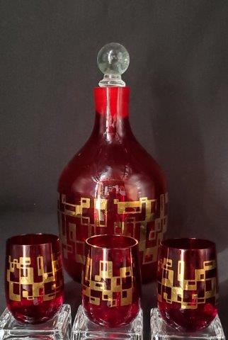 Vintage Ruby Red Decanter Set (1 of 1)