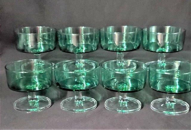 Vintage Green Glass Dessert Cups (1 of 1)