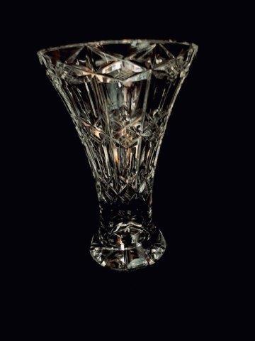 Weighted Flared cut glass vase (1 of 2)
