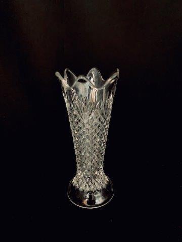 Unique Diamond Cut Glass Bud Vase (1 of 1)