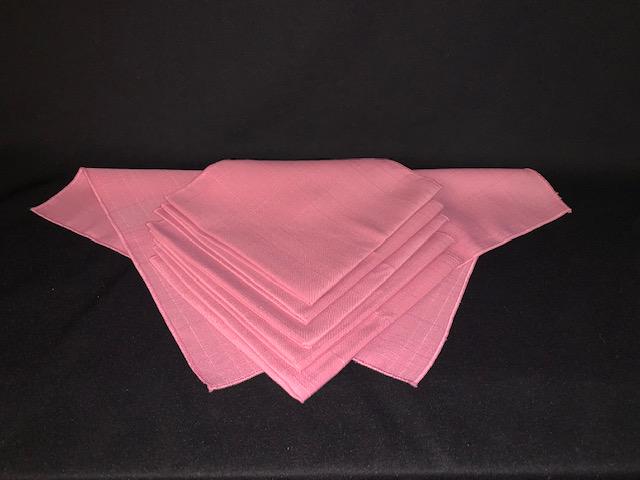Pretty in Pink: 6 window pane testured vintage cloth dinner napkins in pink 17x17inches