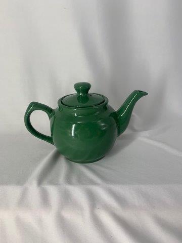 Muted green tea pot: 5 inches tall, single server, perfect condition
