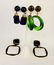 Trio fo Amazing Vintage Clip Earrings