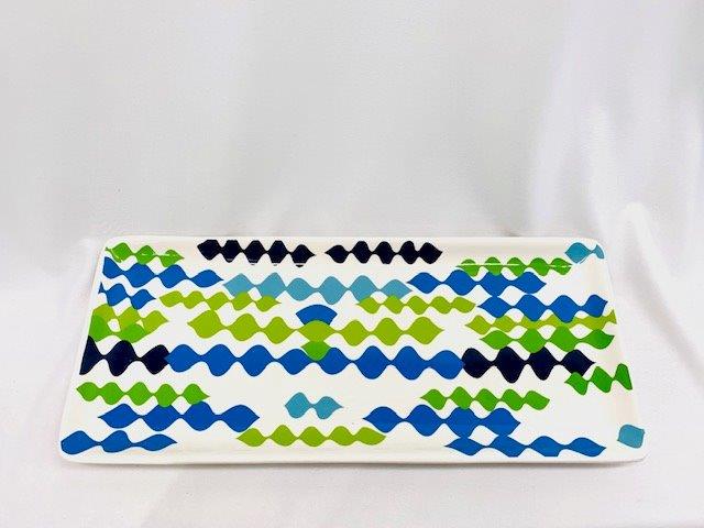 Mid-Century Style Serving Tray: Awesome retro pattern/design 12 inches long and 5 1/4 inches wide.