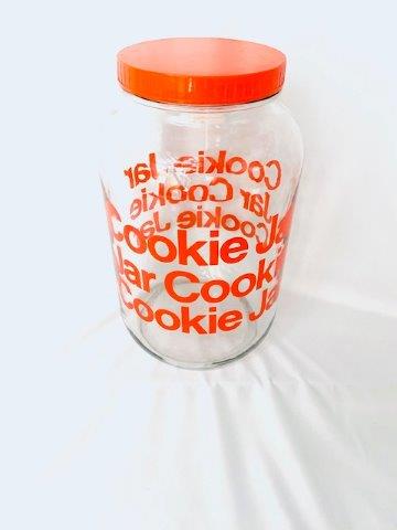 Vintage Mid-Century Glass Cookie Jar: Amazingly simple--Cookie, Cookie, Cookie.