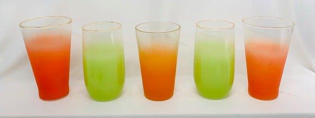 Assortment of Blendo tumblers: Five assorted Blendo tumblers in citrus tones