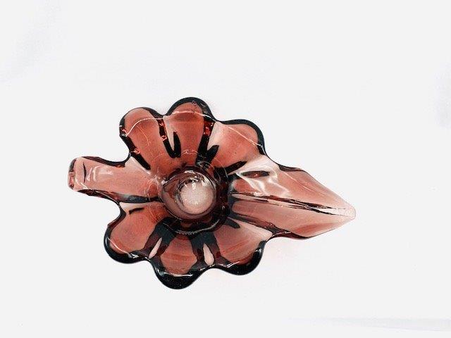 Blenko Style Amethyst Glass Ashtray: Gorgeous vintage amethyst glass. 8 1/2 x 6 inches.