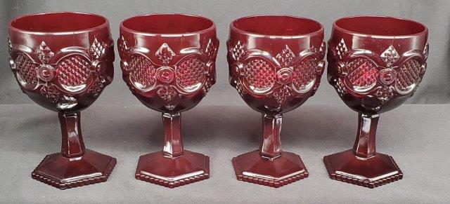 Avon Ruby Red Wine Glasses Set of 4: Avon Ruby Red Wine Glasses Set of 4