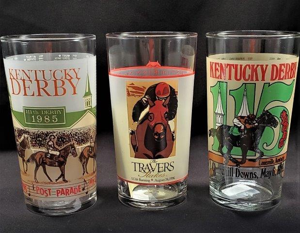 Assorted Kentucky Derby Glasses Set of 3: Assorted Kentucky Derby Glasses Set of 3