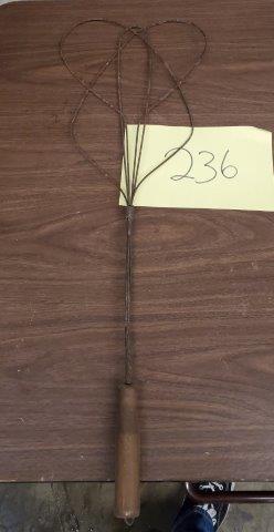 Antique Metal Rug Beater: A carpet beater or carpetbeater is a housecleaning tool used to beat carpets with in order to shake dust and dirt out of carpets. It was in common use the vacuum cleaner became widely affordable.