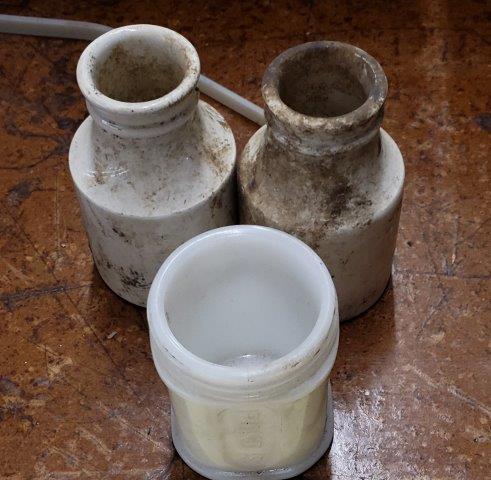 Three Antique Milk Glass Jugs (1 of 1)