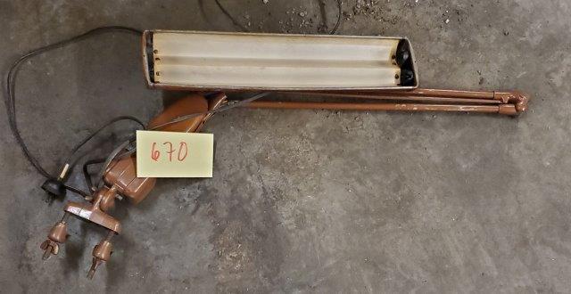 Drafting Desk Lamp - Fluorescent Lamp: Clamp on Task Lamp- Flexible arm and lamp head