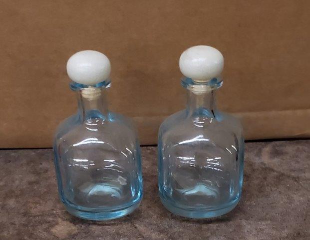 Unique Blue Glass decanter w/ white toppers: Unique Blue Glass decanter w/ white toppers