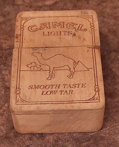 Vintage Carved Wooden Camel Light Cigarette Case Holder: Vintage Carved Wooden Camel Light Cigarette Case Holder Box