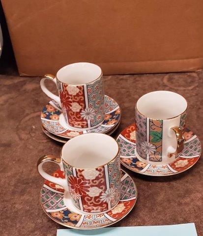 Tea Cups & Saucers set of 3: Tea Cups and Saucers set of 3