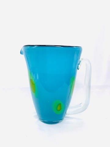 Handblown Murano Style Pitcher: Beautiful hand blown Murano style picture measuring 8 3/4 inches tall