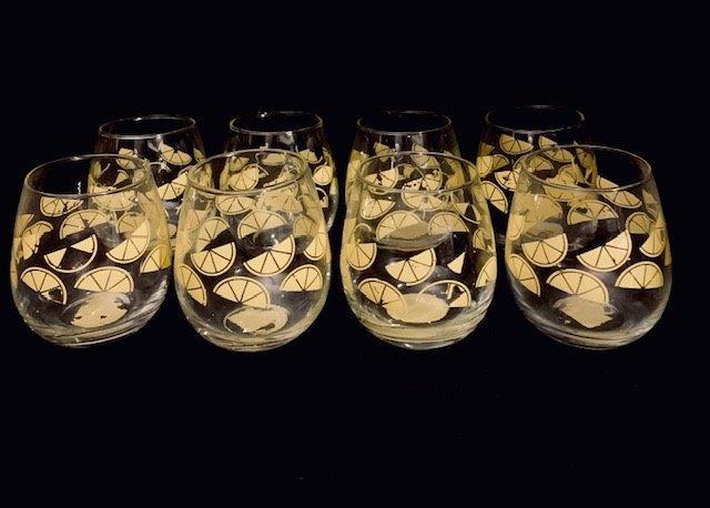 Set of 8 Fun Lemon Wedge: 8 Fun Lemon Wedge (3 3/4 inch tall) (Some Fading With Design)