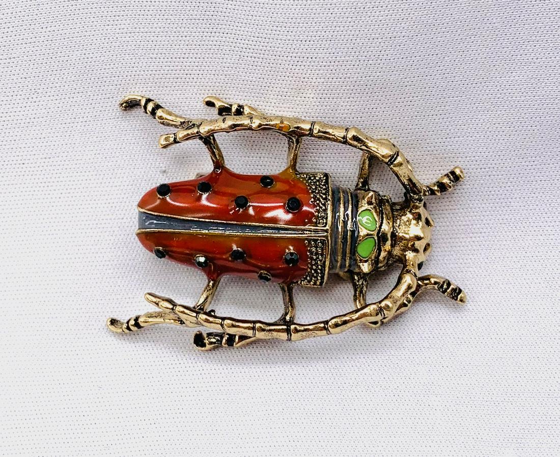 Large Antenna Beetle Brooch: 2 inches