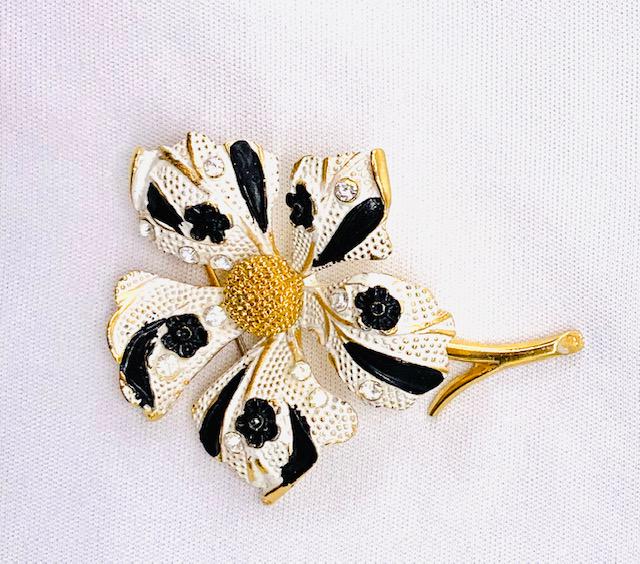 Large Rhinestone Beetle Brooch: 2 inches