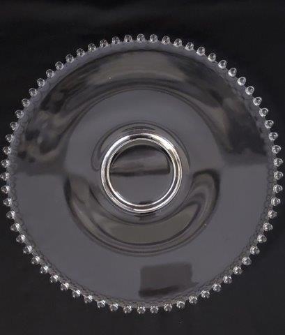 Vintage 14 Inch Candlewick Charger Plate: This classic beauty measures 14 inches in diameter and is simple and sophisticated in its styling as is all the candlewick pattern. Discontinued pattern ran from 1936 - 1984 and was manufactured by Im