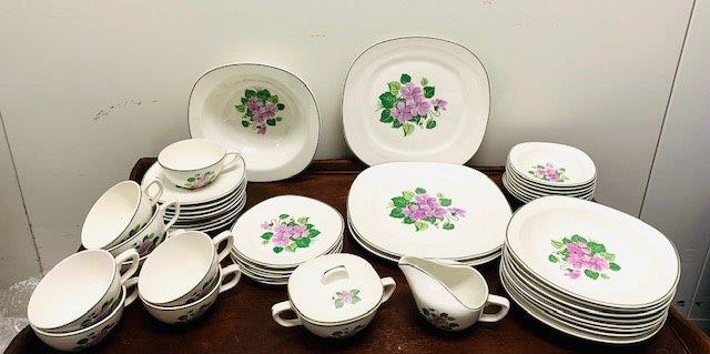 Conversation China by Taylor Smith Taylor-Violets: Assortment of conversation China by Taylor Smith Taylor in the violets pattern.