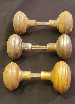 Antique Three Pairs of Round Door Knobs (1 of 1)