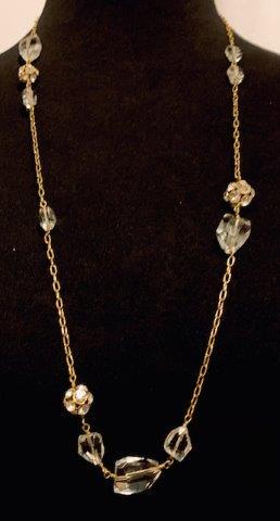 Necklace by J. Crew: Crystal and Rhinestone necklace by J. Crew measuring 30 inches.
