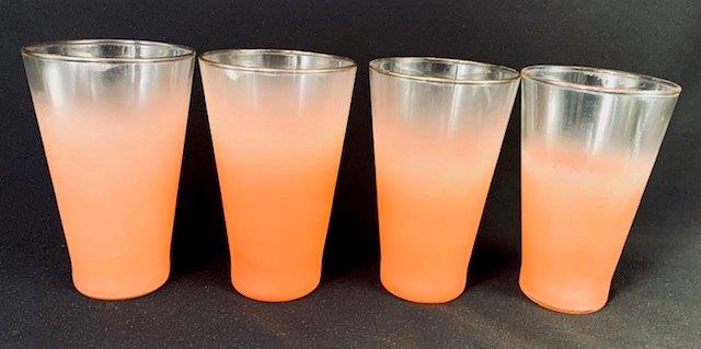 Set of 4 peachy pink frosted Tumblers: Set of 4 peachy pink frosted Tumblers