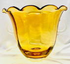 Vintage Krosno Amber Crystal Champagne Bucket