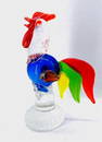 Hand-Blown Multicolor Art Glass Rooster