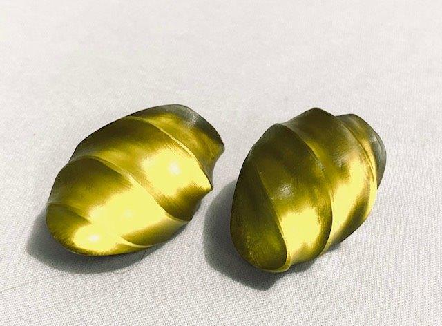 Vintage Lemon Lucite Spiral Clip Earrings by Alexis: Unique frosted lemon lucite 1 1/2 x 1 these Alexis Bittor earrings are surely unique with their spiral design.