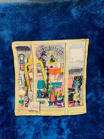 Vintage "Antique" Handkerchief: Simply gorgeous, this silk handkerchief is flawless and looks as if it was an oil painting and not a fabric handkerchief 13x13.