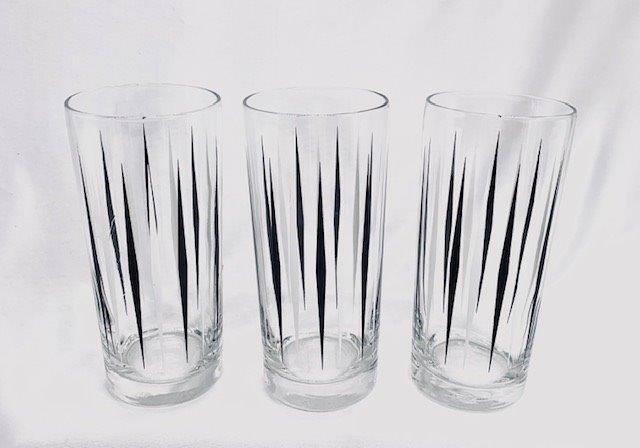Black Diamond Atomic Tumbler Trio: Amazing trio set of black diamond tumblers. Classic mid-century atomic style.