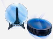 [9] Sleek Blue Glass Plates