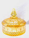 Vintage Iridescent Orange Luster Candy Dish with Lid