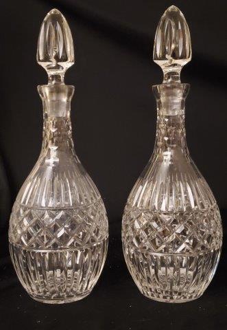Two Crystal Wine Decanted w/Stopped: Two Crystal Wine Decanted w/Stopped