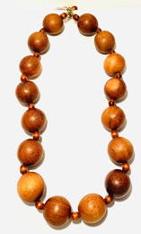 Large Vintage Wooden Bead Necklace by Kenneth Lane