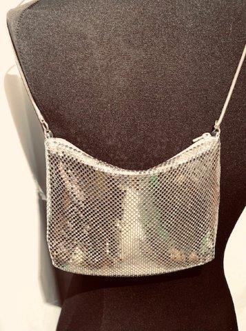Vintage Silver Sequin Mesh Evening Shoulder Bag (1 of 1)