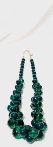 Vintage Graduated Faceted Emerald Green Bead Necklace (1 of 2)