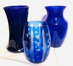 Cobalt Blue Trio of Vases